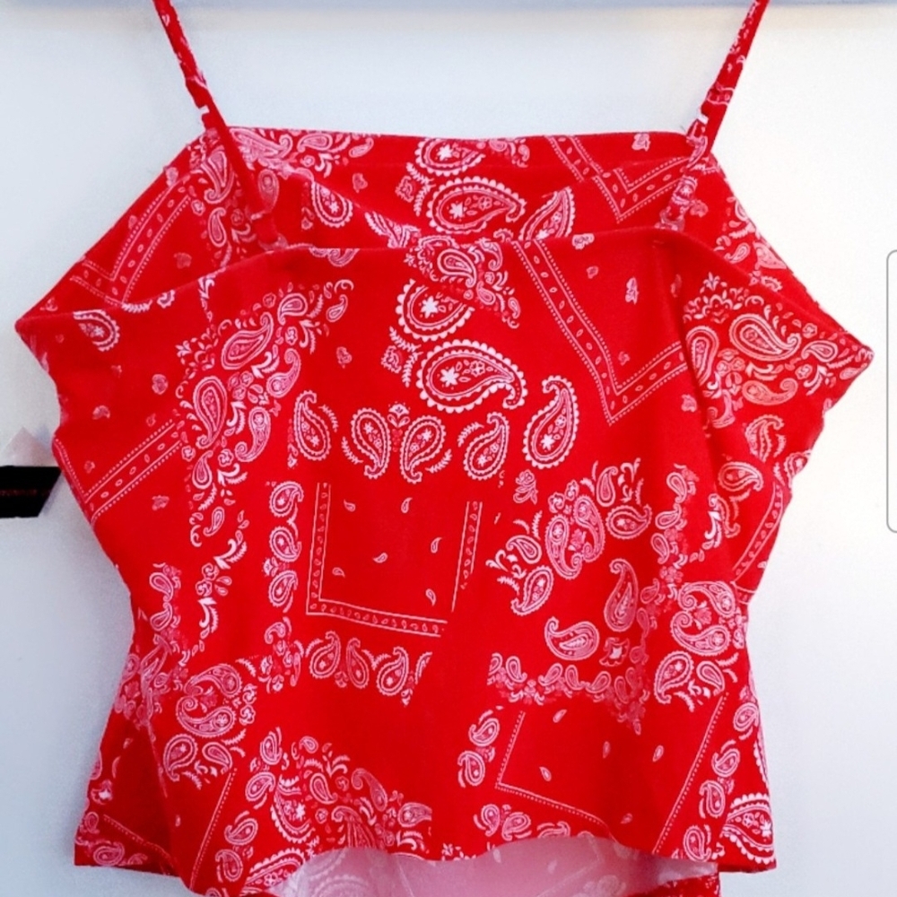 Vibrant Red Paisley Camisole
